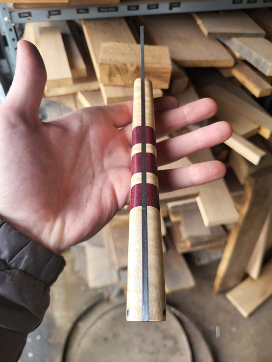 Woodsman Hatchet in Curly Maple/Purpleheart