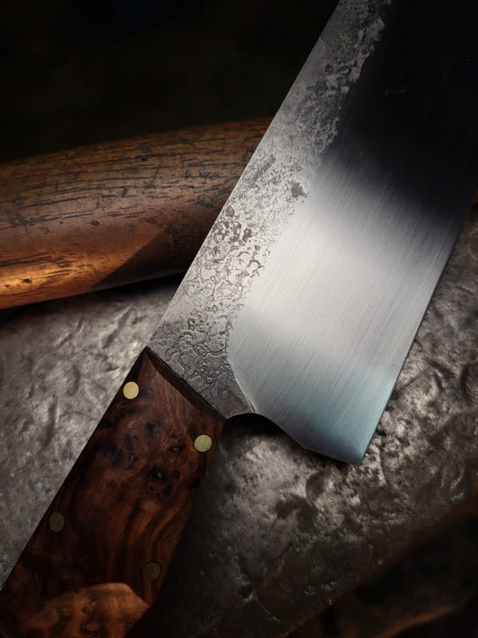 8in Santoku in Buckeye Burl