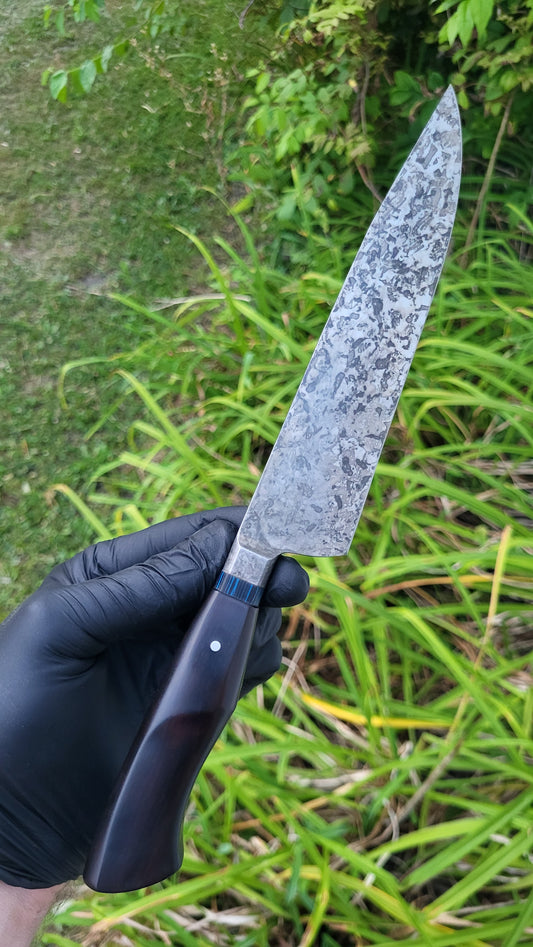Black & Blue Integral Bolster Forced Patina Chef's Duo